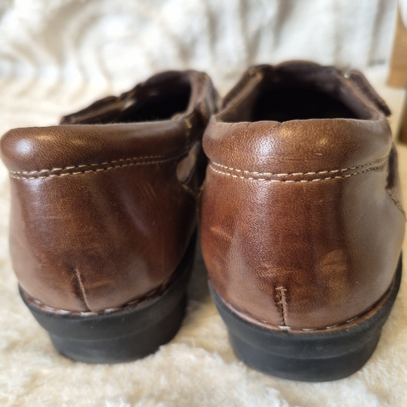 Clarks Bendables Nikki Regatta Loafer Chocolate Brown Leather Comfort Shoe Sz 10 - Picture 10 of 14